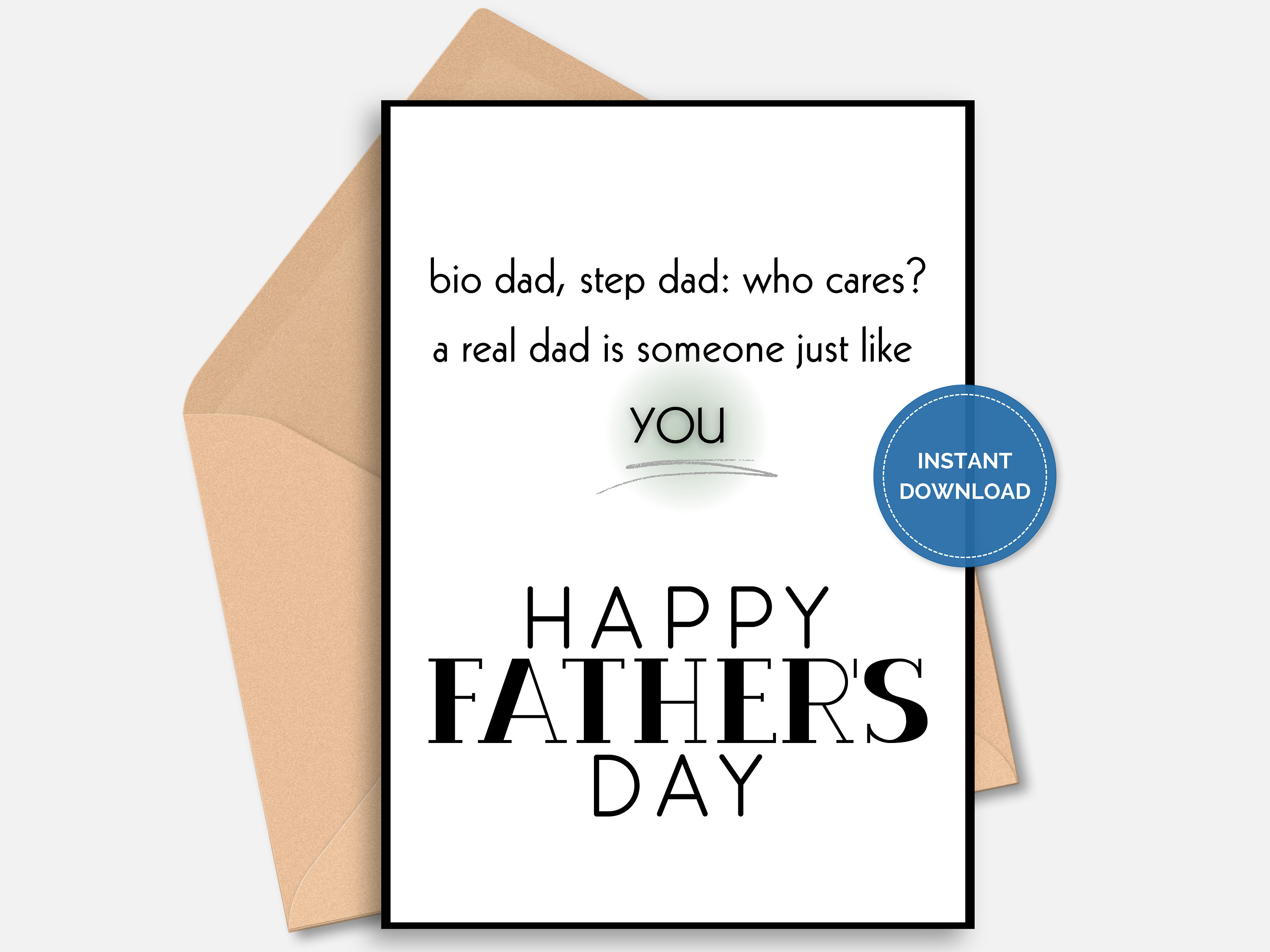 Printable Stepdad Father's Day Card Printable Father's Day Card for Step Dads - Etsy