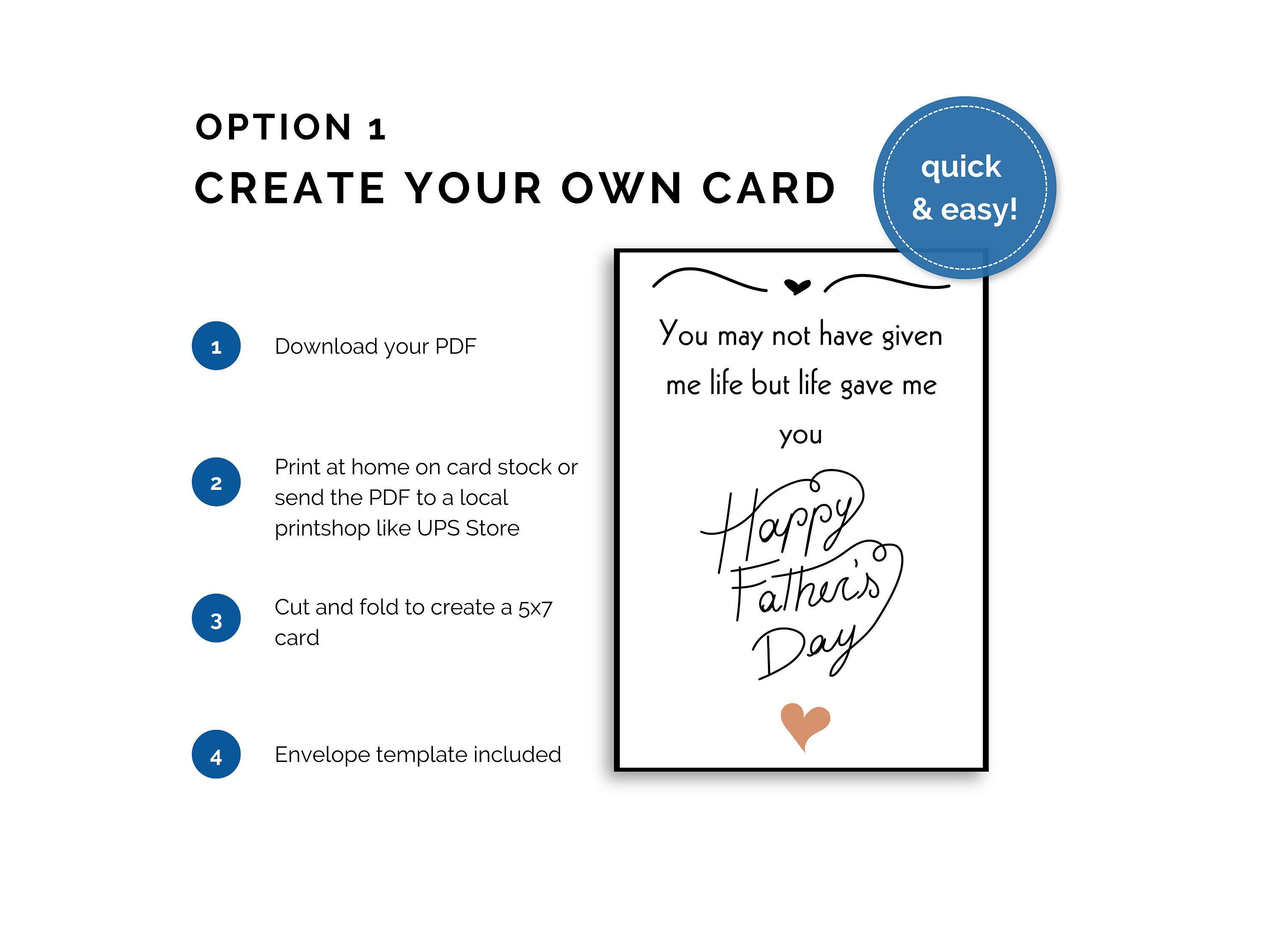 Printable Stepdad Father's Day Card; Printable Father's Day Card for ...