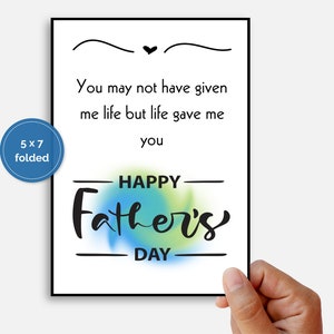 Printable Stepdad Father's Day Card Printable Father's Day Card for ...