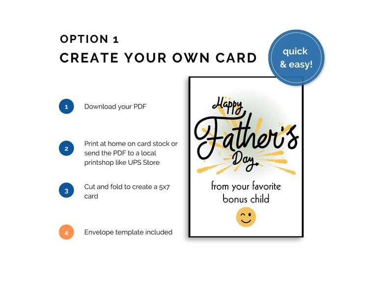 Printable Stepdad Father's Day Card Printable Father's Day Card for ...