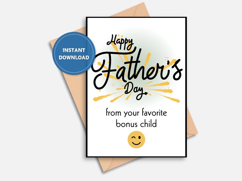Printable Stepdad Father's Day Card Printable Father's Day Card for ...