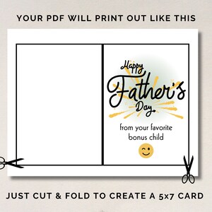 Printable Stepdad Father's Day Card Printable Father's Day Card for ...