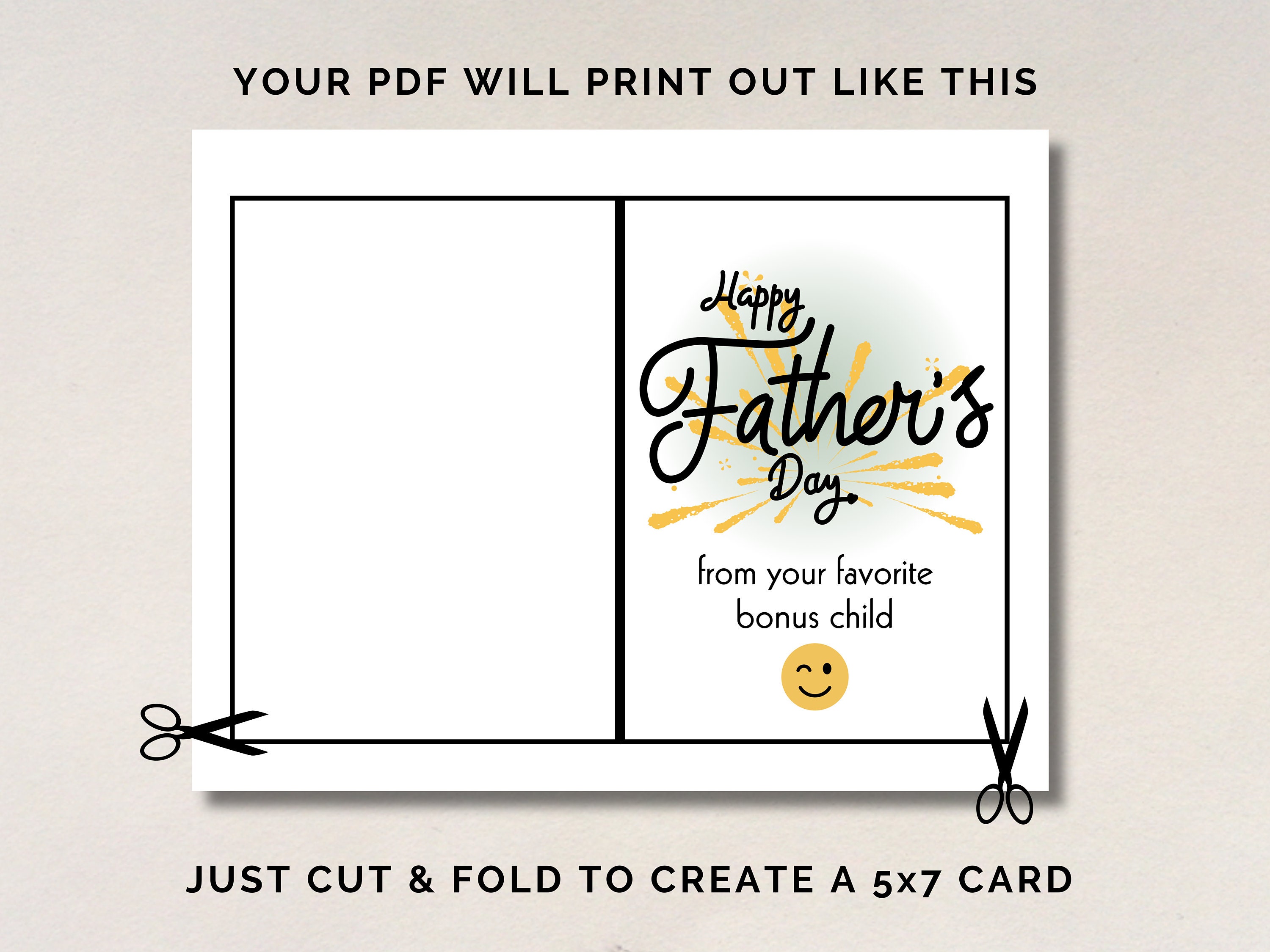 Printable Stepdad Father's Day Card Printable Father's Day Card for ...