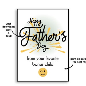 Printable Stepdad Father's Day Card Printable Father's Day Card for ...