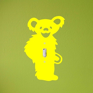 Deadhead Yellow Dancing Bear Light Switch Cover