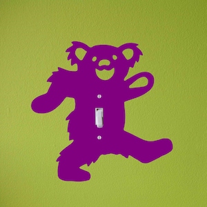 Deadhead Purple Dancing Bear Light Switch Cover