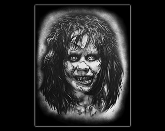 The Exorcist | Regan MacNeil Fine Art Graphite Portrait Art Print | 11" x 14"