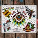 Straight Razors | Neo-traditional Tattoo Flash Art Print | 11