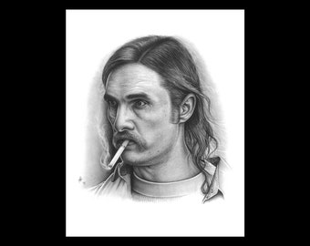 True Detective | Rustin Cohle Fine Art Graphite Portrait Print | 11" x 14"