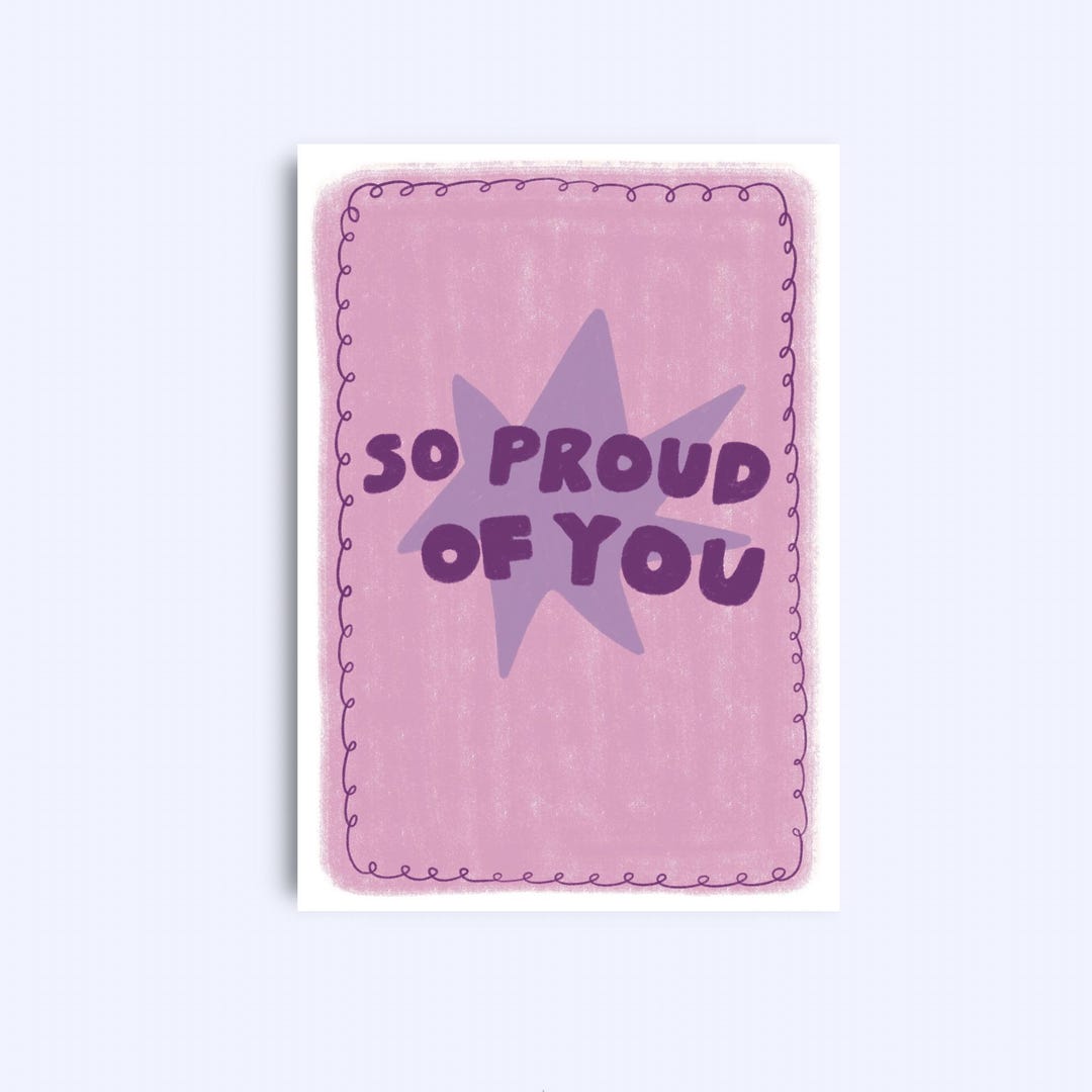 So Proud of You A6 Greeting Card With Kraft Envelope - Etsy
