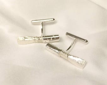 Oboe Reed Cuff Links, Sterling Silver