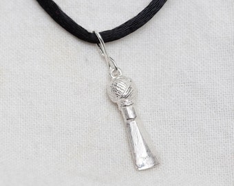Small Bassoon Reed Necklace, Sterling Silver