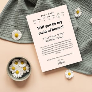 Bridesmaid Proposal Template, Maid of Honor Proposal Digital Download, Simple Bridal Party Proposal Canva