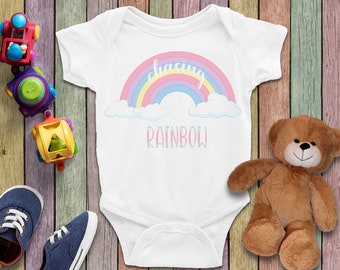 Rainbow Chasing Bodysuit, Shower Gift, Baby Boy Bodysuit, Baby Girl Clothes, Rainbow Baby Clothes, Baby Bodysuit, Cute Baby Clothes