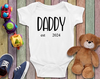 Personalized Daddy Est. Baby Boy Onesie®, Custom Animal baby Clothes, Personalized Name Onesie®, Custom Daddy Est Baby Onesie