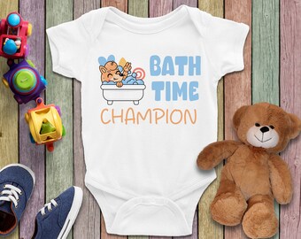 Bath Time Champion Bodysuit, Shower Gift, Baby Boy Bodysuit, Baby Girl Clothes, Travel Baby Clothes, Baby Bodysuit, Cute Baby Clothes, Baby