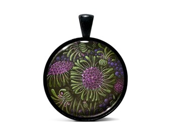 Wild Flower No.37 | Art Pendant in Black or Stainless