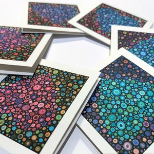 Coração Oculto - Cores Frescas | Minicartões | Conjunto de 6 com envelopes brancos | Cores sortidas