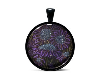 Wild Flower No.24 | Art Pendant in Black or Stainless