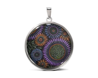 Wild Flower No.17 | Art Pendant in Black or Stainless