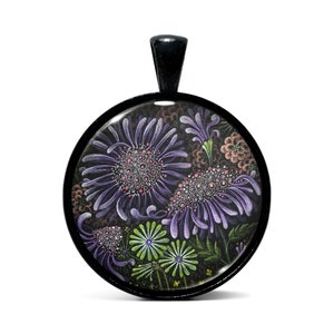 Wild Flower No.15 Art Pendant in Black or Stainless image 2