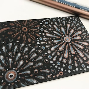Dandelions ACEO ATC No.1 | ORYGINALNY Kredka kolorowa