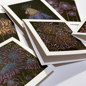 Assorted Florals No.3 Mini Cards Set of 6 with White Envelopes image 4