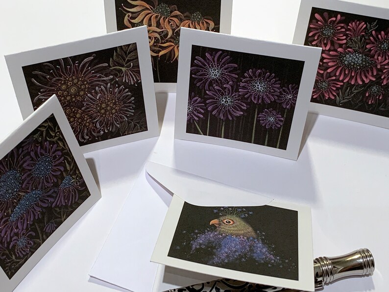 Assorted Florals No.3 Mini Cards Set of 6 with White Envelopes image 5