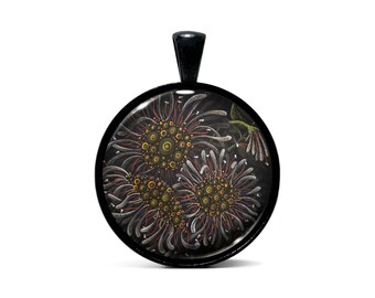 Wild Flower No.21 | Art Pendant in Black or Stainless