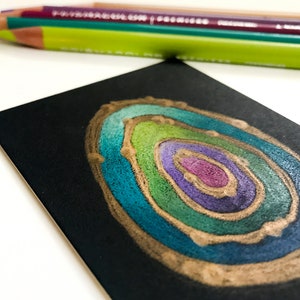 Jajko ACEO ATC nr 1 | ORYGINALNY Kredka kolorowa
