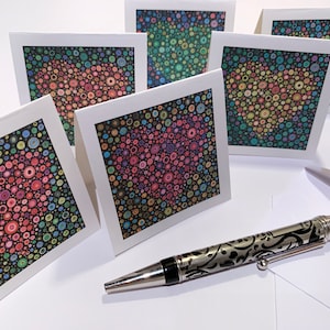 Coração Oculto - Quente | Minicartões | Conjunto de 6 com envelopes brancos | Cores sortidas