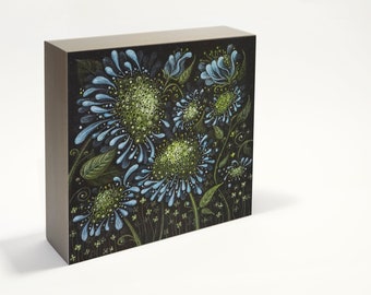 Wood Art Block | Wild Flowers No.2 | Ready to Hang