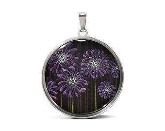 Wild Flower No.20 | Art Pendant in Black or Stainless