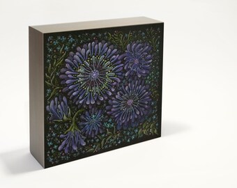 Wood Art Block | Wild Flowers No.5 | Ready to Hang