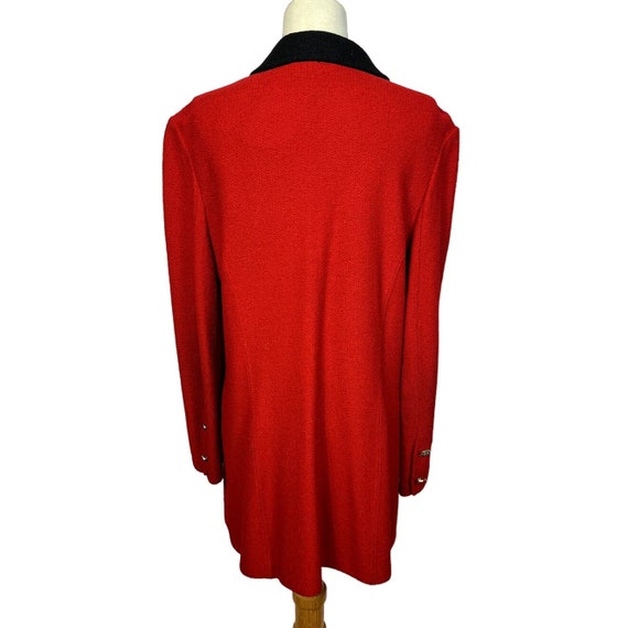 1990s St. John Red Coat | Size 12 | Bust 42 | Vin… - image 2
