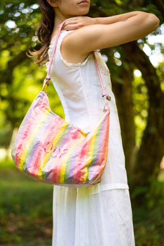 1970s Pastel Rainbow Purse | Shoulder Bag | Vinta… - image 2