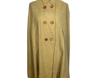 1960s Tan Cape | Neutral Coat | Open Size | Vintage