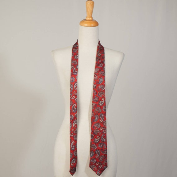 Christian Dior Red Pattern Tie | Length 58" | VTG… - image 1