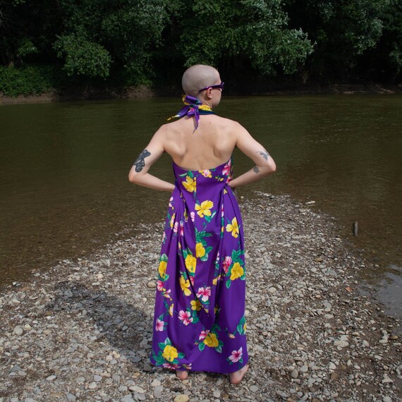 80s Purple Hawaiian Print Surrong| One Size Fits Most
