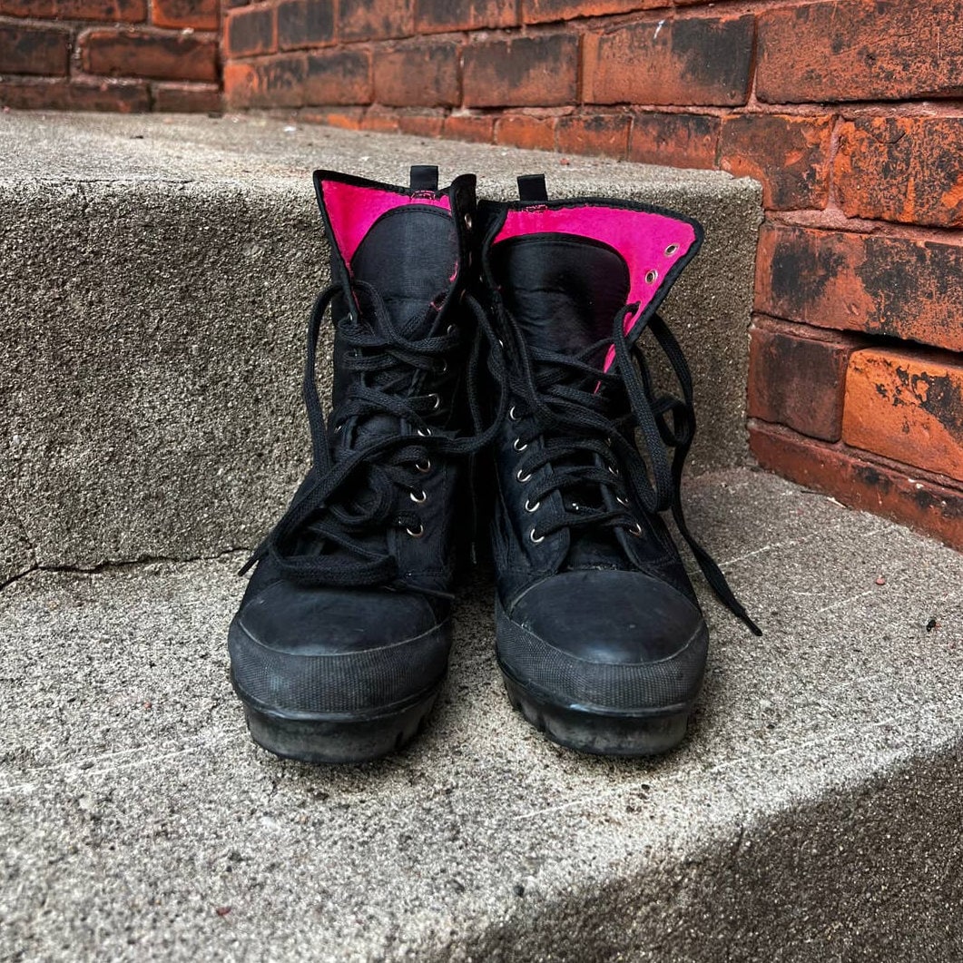 Y2k Platform Chunky Lace up Boots - Etsy