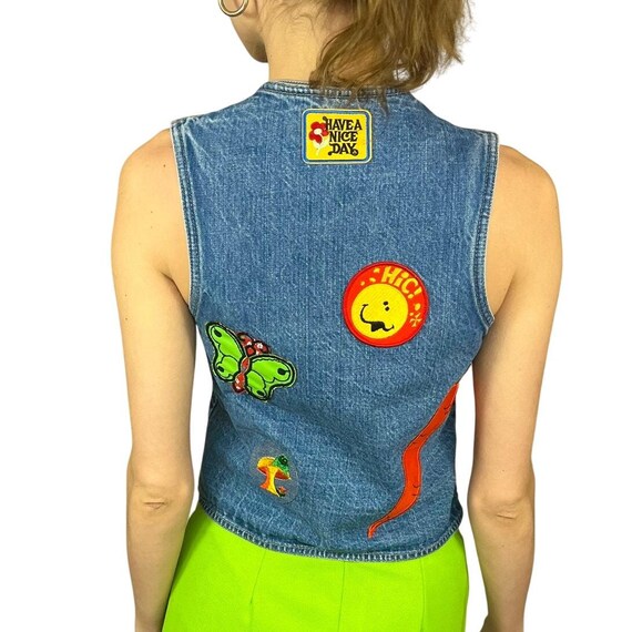 70s Levi's Vest | Small | Denim | Blue | Patched … - image 3