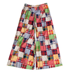 70's Patchwork Crinkle Waist Boho Pants by L.s.i. main image 1