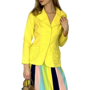 1970s Yellow Blazer Jacket | Small | Vintage