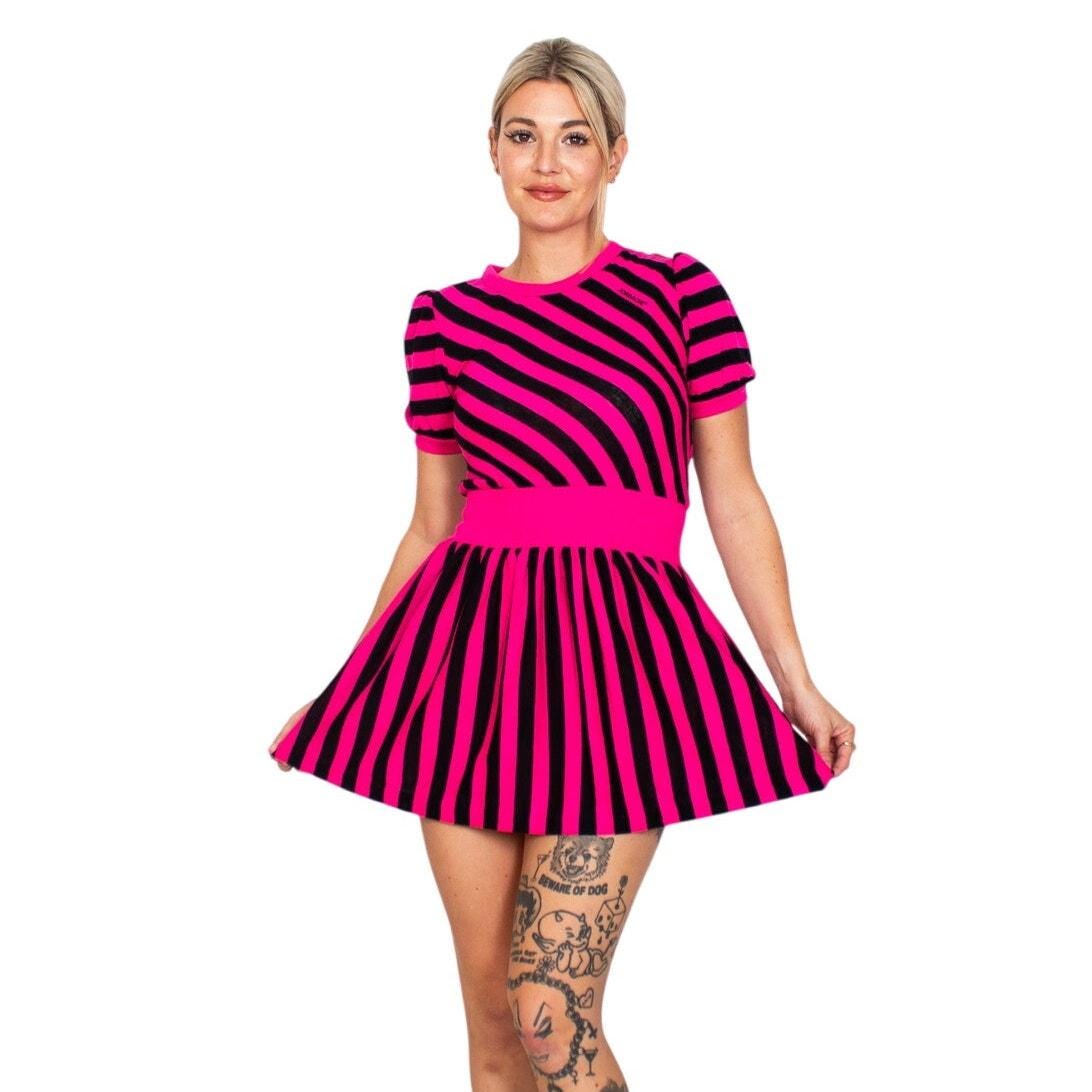 pink black striped dress Elizabeth Stripe Dress main image 1