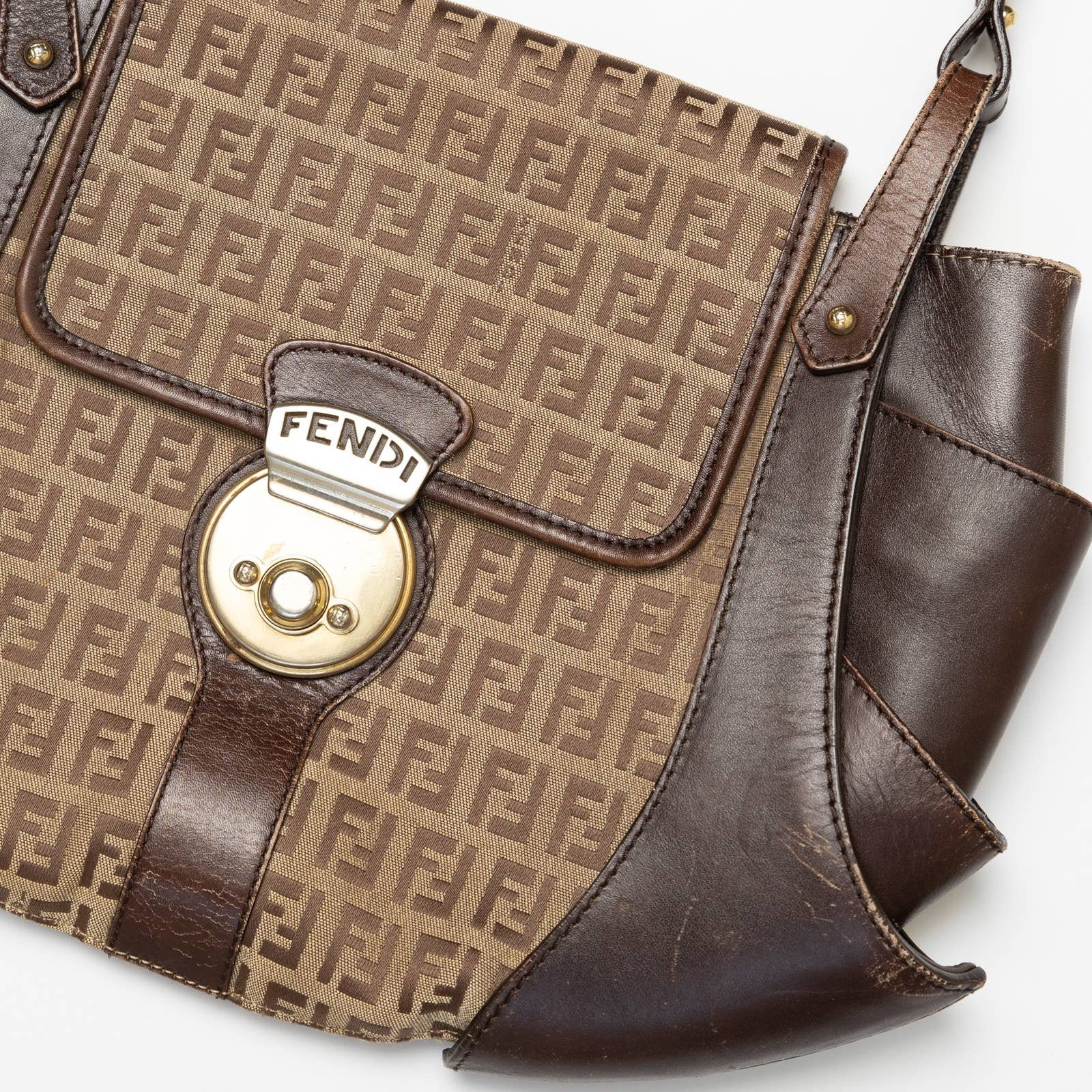 2000s Fendi Leather Bag | Zucchino Monogram | Designer | VTG