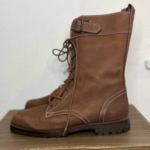 1990s Brown Lace-Up Boots | size 38 |US 8 | Vintage VTG