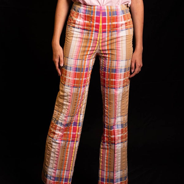 Vintage Plaid Flare Pants main image 1