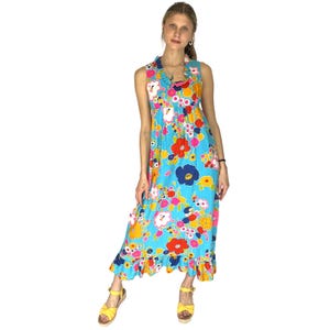 1960s Hawaiian Maxi Dress | Floral | XS | Cotton | Vintage