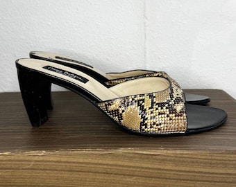 1990s Snake Print Heels | Size 8 | Vintage VTG