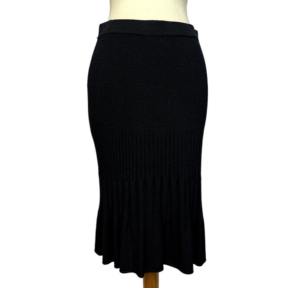 1990s St John Black Knit Skirt | Waist 34" | VTG … - image 1